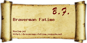 Braverman Fatime névjegykártya